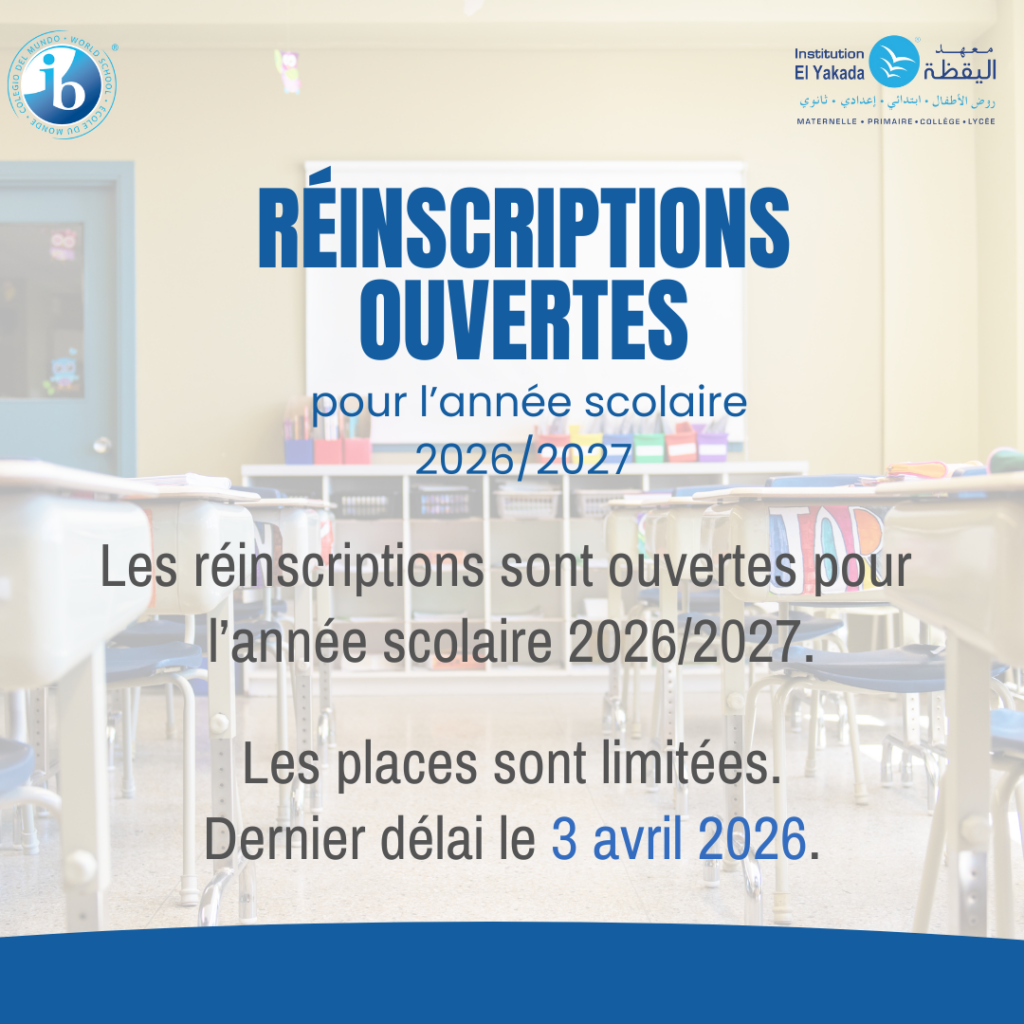 Les réinscriptions sont ouvertes pour l’année scolaire 2026/2027 ...
