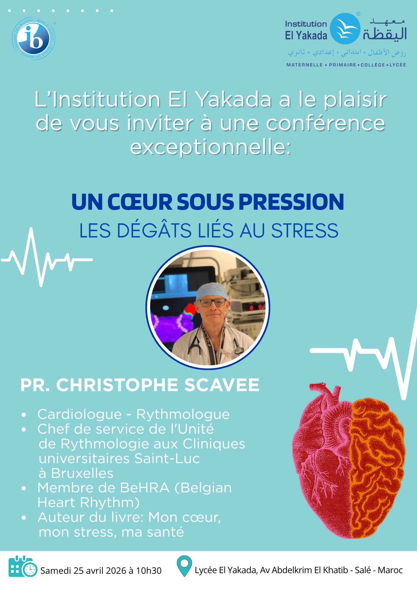 Conférence inspirante autour du livre :   « Mon cœur, mon stress, ma santé. »