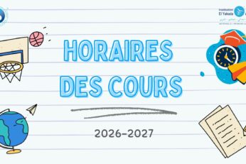 Horaires des cours 2026-2027